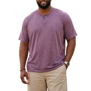 Apt. 9 Premier Flex Size XXL Shirt Henley Burgundy Casual Short Sleeve
